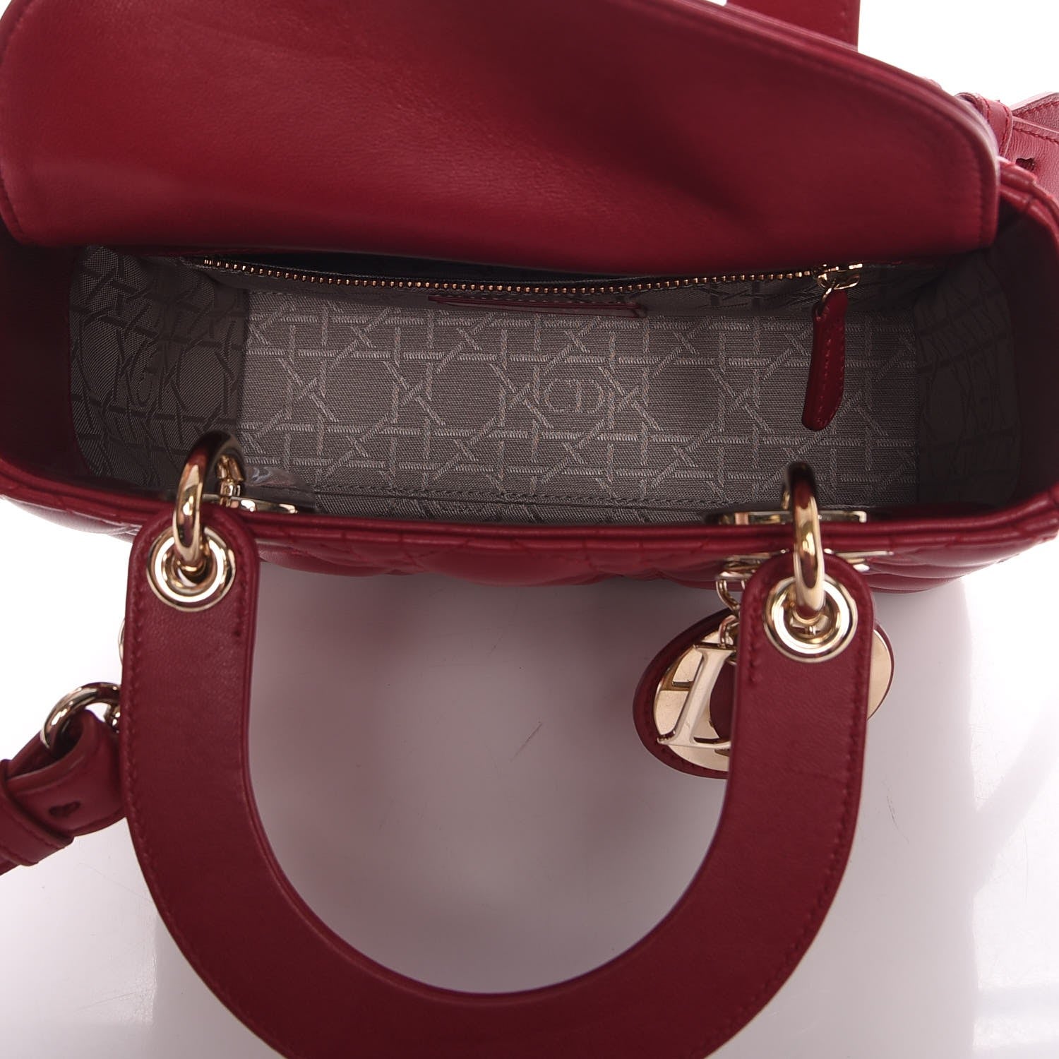 Christian Dior Lambskin Cannage Small My Lady Dior Red 5 of 7