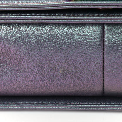 Chanel Iridescent Goatskin Quilted Medium Boy Flap Purple 11 of 12