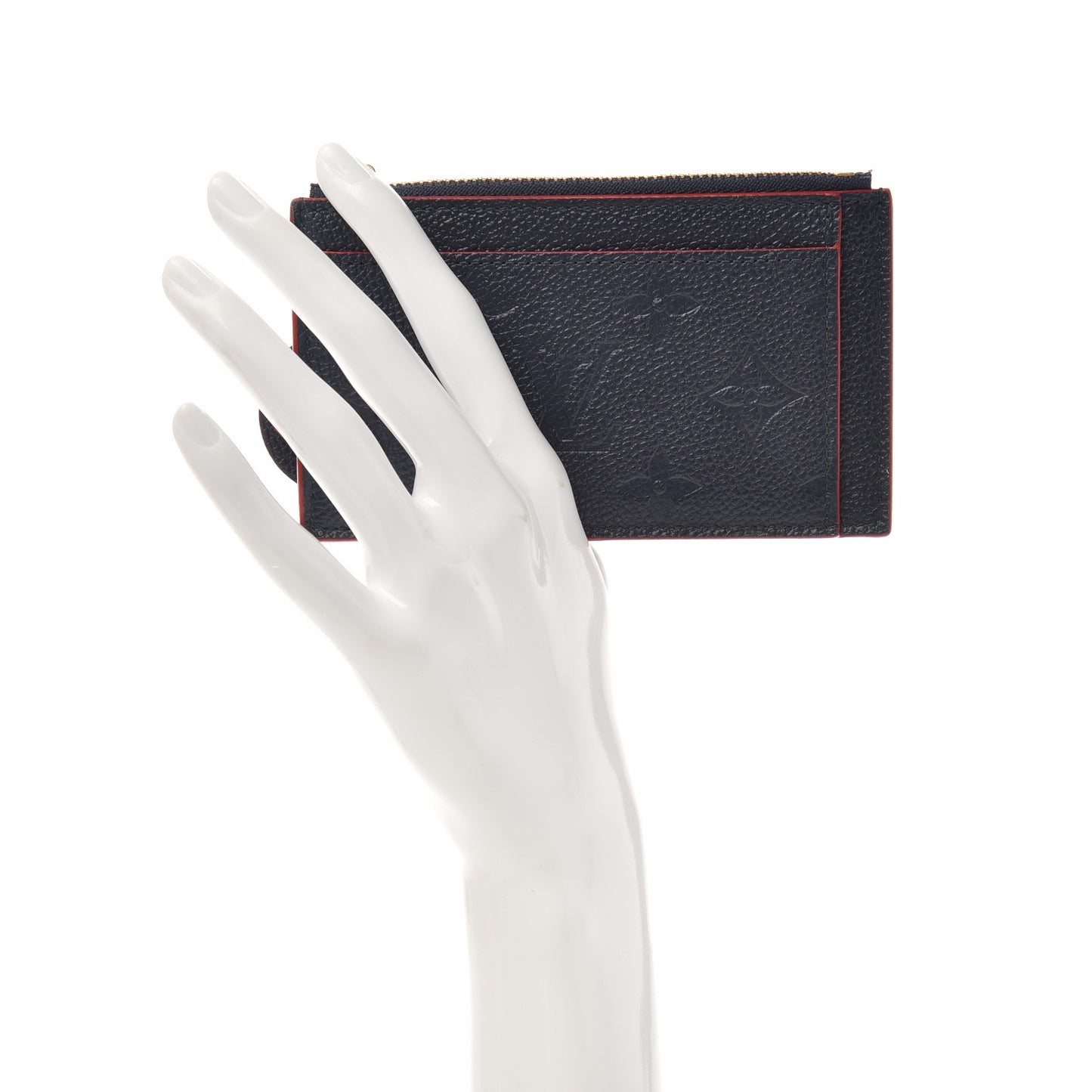 Empreinte Blooming Flowers Zipped Card Holder Marine Rouge