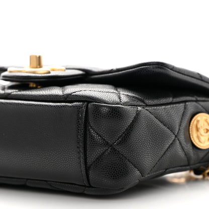 Chanel Caviar Quilted Mini Twist Your Buttons Flap Black 10 of 13