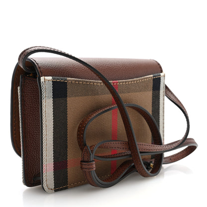 Burberry Derby Calfskin House Check Hampshire Crossbody Tan 3 of 9