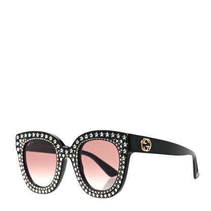 Gucci Acetate Stars Cat Eye Sunglasses GG0116S Black 1 of 7