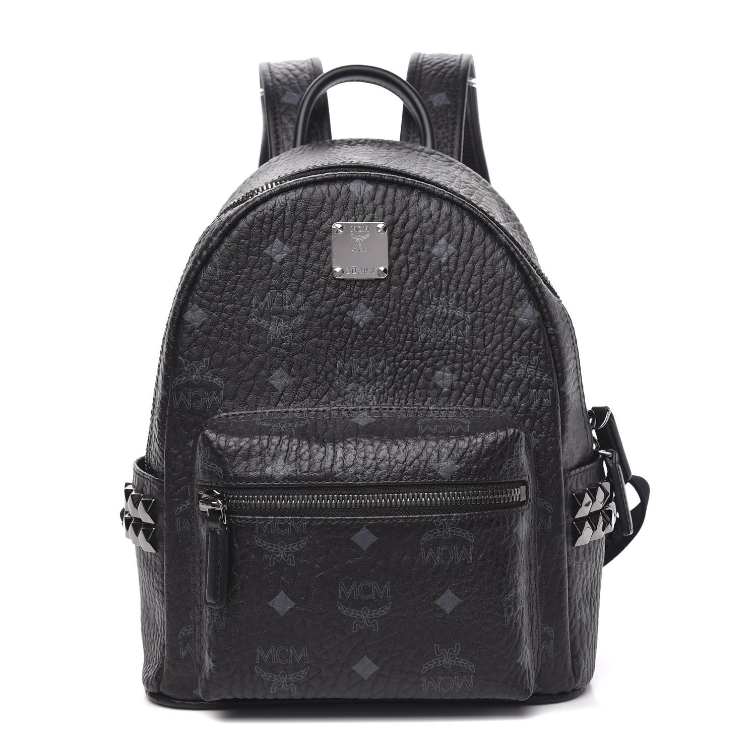MCM Visetos Small Side Stud Stark Backpack Black 1 of 8