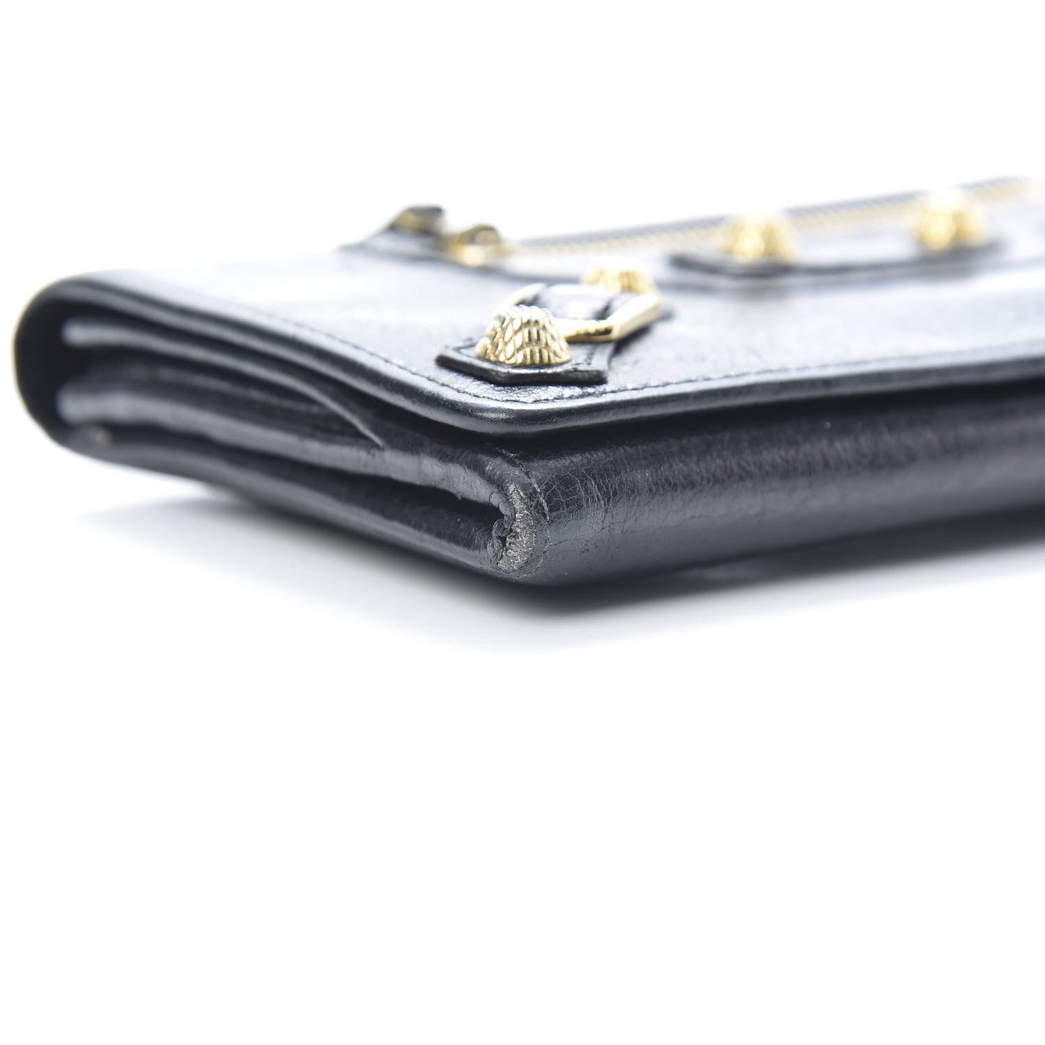 Balenciaga Agneau Giant 12 Gold Hardware Money Wallet Black 9 of 13