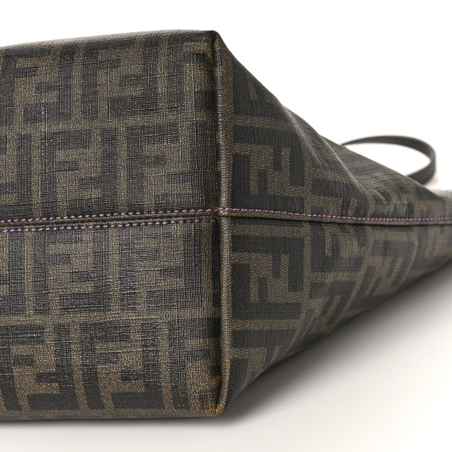 Fendi Zucca Spalmati Medium Roll Tote Tobacco Viola 9 of 10