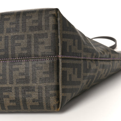 Fendi Zucca Spalmati Medium Roll Tote Tobacco Viola 9 of 10