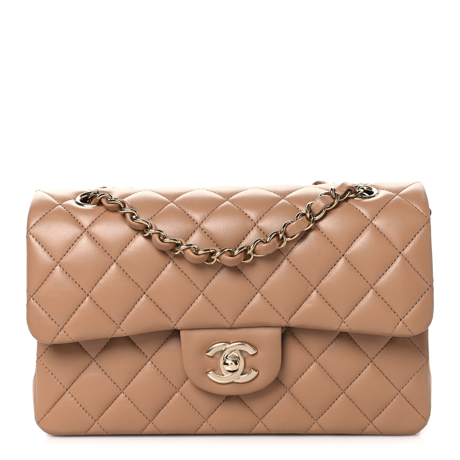 Chanel Lambskin Quilted Small Double Flap Brown 1 of 11