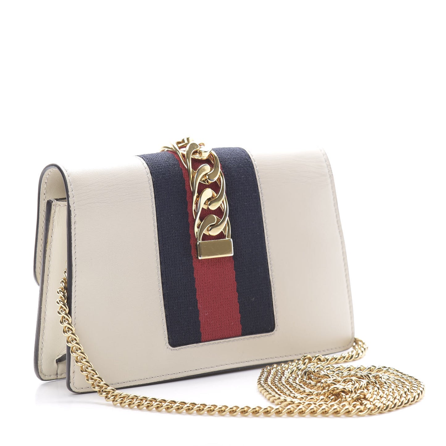 Calfskin Super Mini Sylvie Chain Shoulder Bag White
