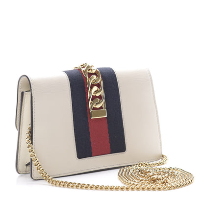 Gucci Calfskin Super Mini Sylvie Chain Shoulder Bag White 2 of 11