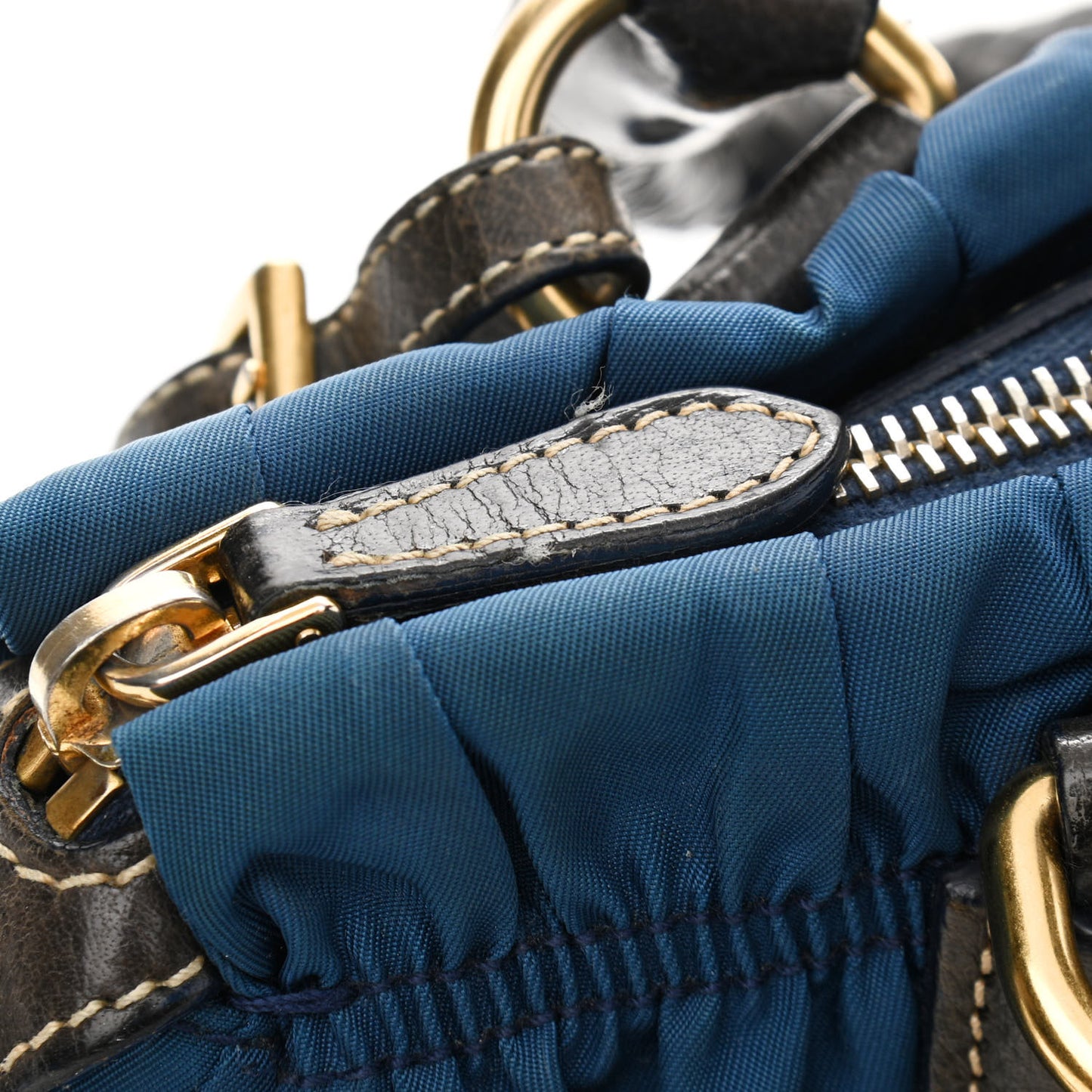 Tessuto Nylon Gaufre Shopping Satchel Bleuette