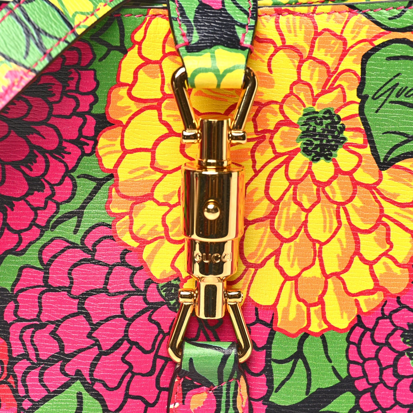X KEN SCOTT Textured Calfskin Pomponica Print Small Jackie 1961 Hobo Multicolor Fuxia Pompon