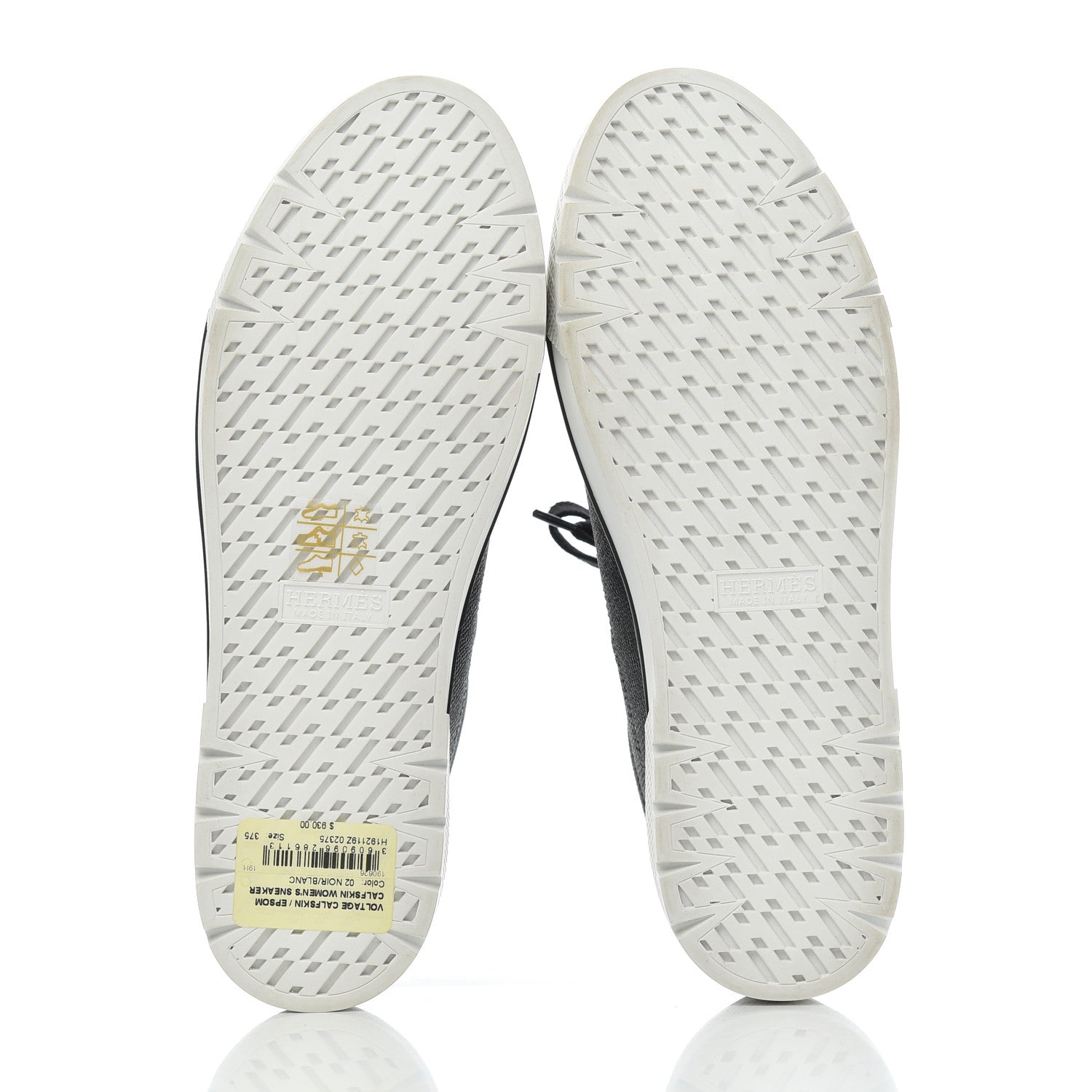 Hermes Epsom Womens Voltage Sneakers 37.5 Black White 5 of 10