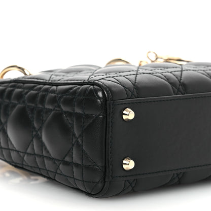Christian Dior Lambskin Cannage Mini Lady Dior Black 10 of 11