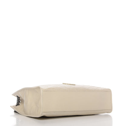 Saint Laurent Crinkled Calfskin Matelasse Monogram Niki Shopper Tote Crema Soft 4 of 10