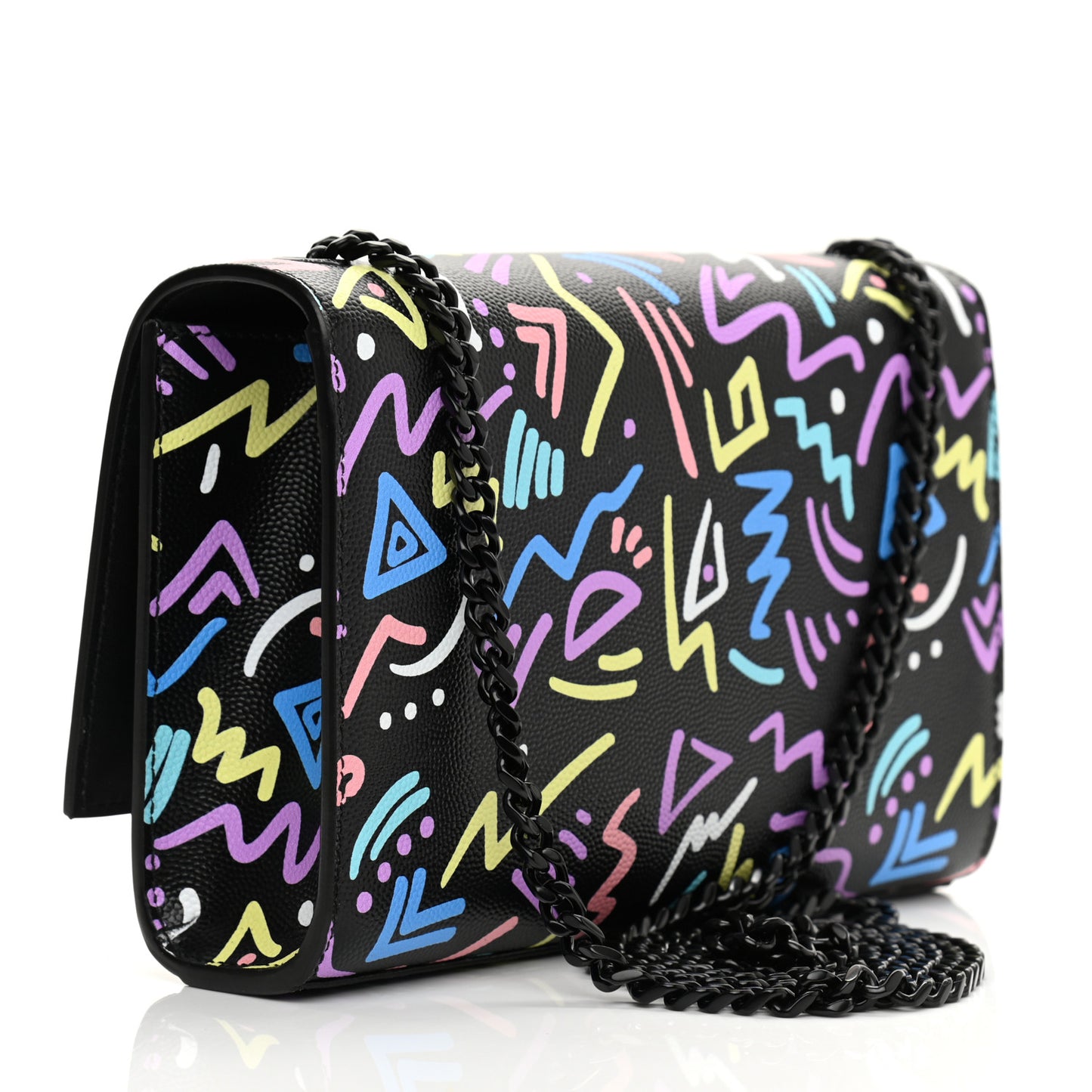 Grain De Poudre Small Monogram Graphic Print Kate Satchel Black