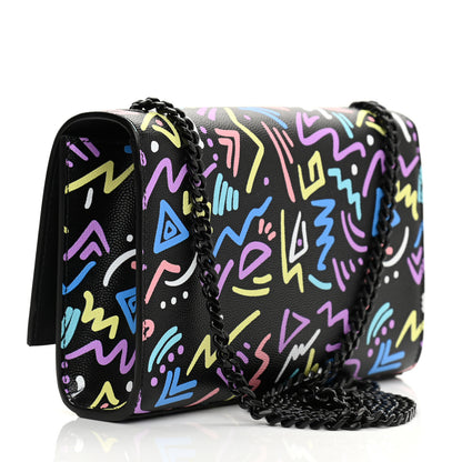 Saint Laurent Grain De Poudre Small Monogram Graphic Print Kate Satchel Black 3 of 10