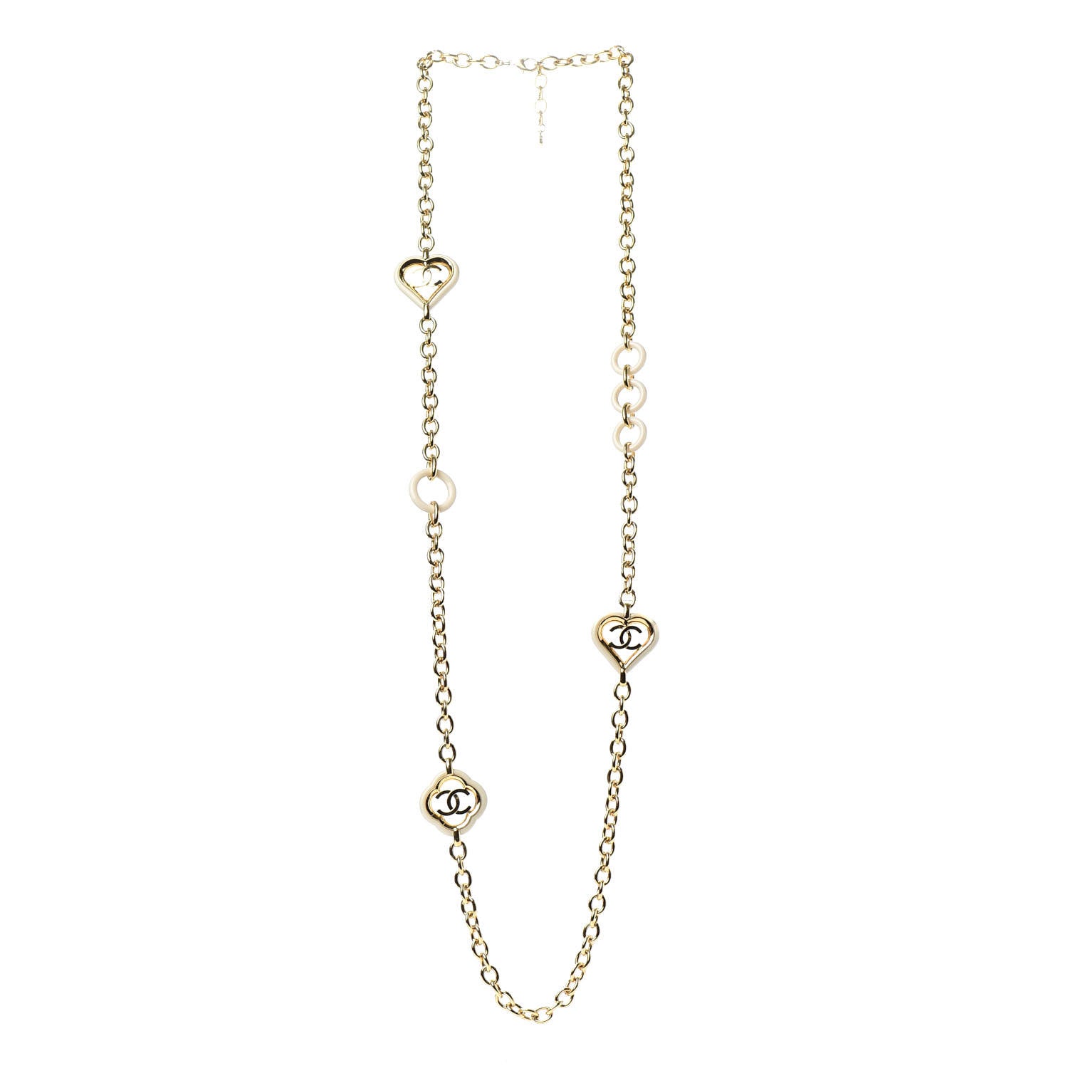 Chanel Crystal CC Chain Long Necklace Gold 3 of 5