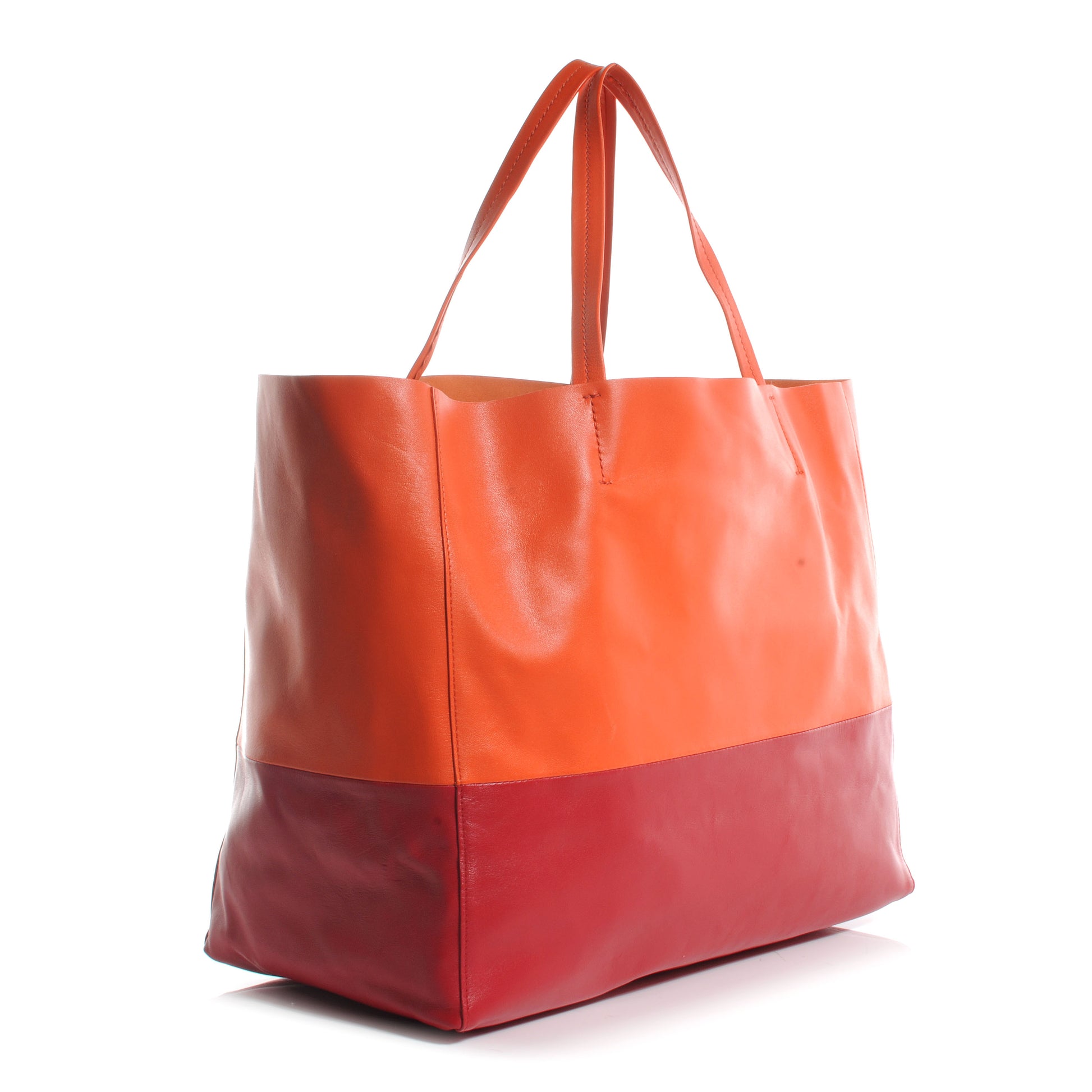 Celine Leather Horizontal Bi-Cabas Orange Red 3 of 9