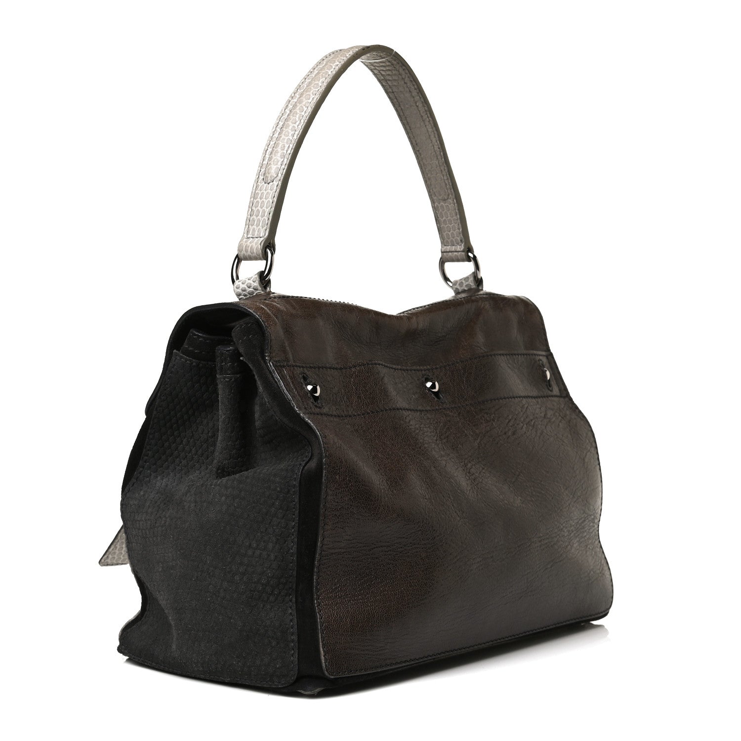 Saint Laurent Calfskin Lizard Embossed Medium Muse Two Brown 3 of 36