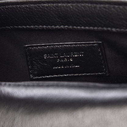 Saint Laurent Goatskin Tulle Chevron Monogram Classic Baby Punk Chain Bag Black 7 of 8
