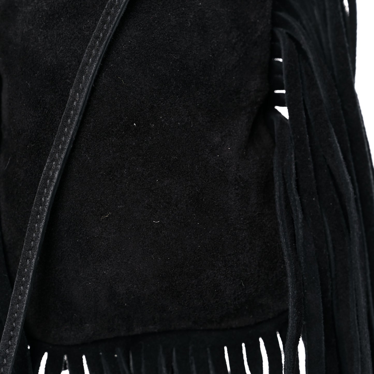 Suede Fringe Toy Monogram Anita Crossbody Bag Black