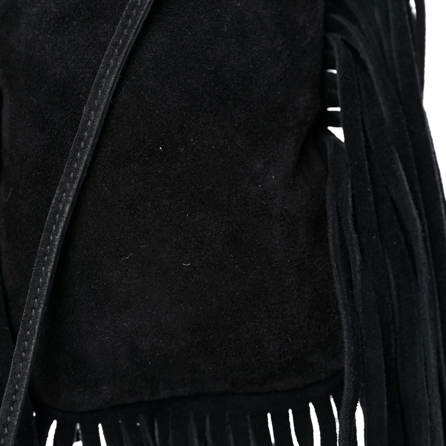 Saint Laurent Suede Fringe Toy Monogram Anita Crossbody Bag Black 11 of 12