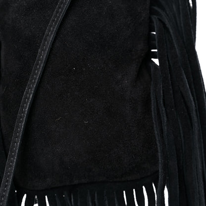 Saint Laurent Suede Fringe Toy Monogram Anita Crossbody Bag Black 11 of 12