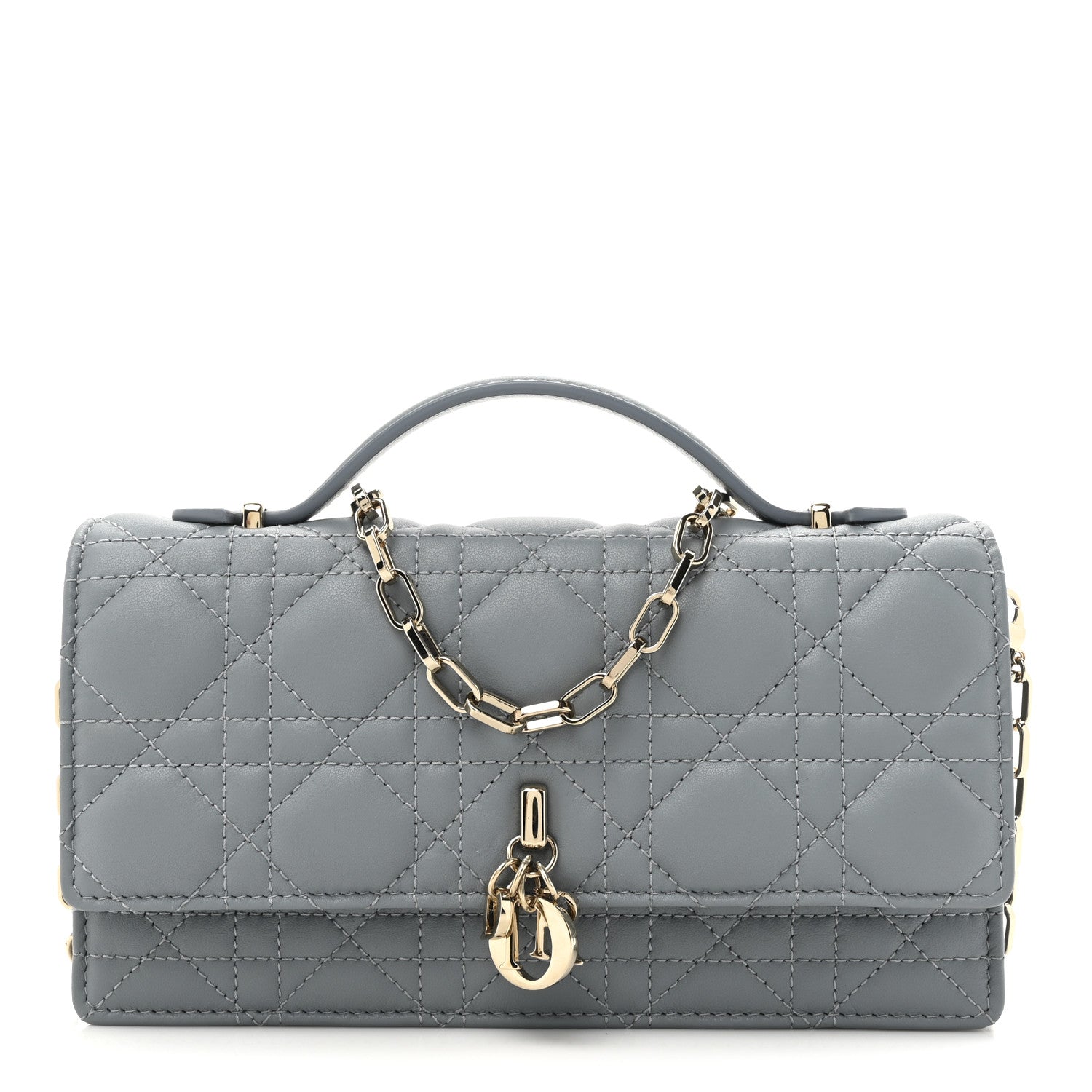 Christian Dior Lambskin Cannage Mini My Dior Top Handle Clutch