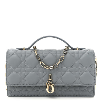 Christian Dior Lambskin Cannage Mini My Dior Top Handle Clutch Cloud Blue 1 of 11