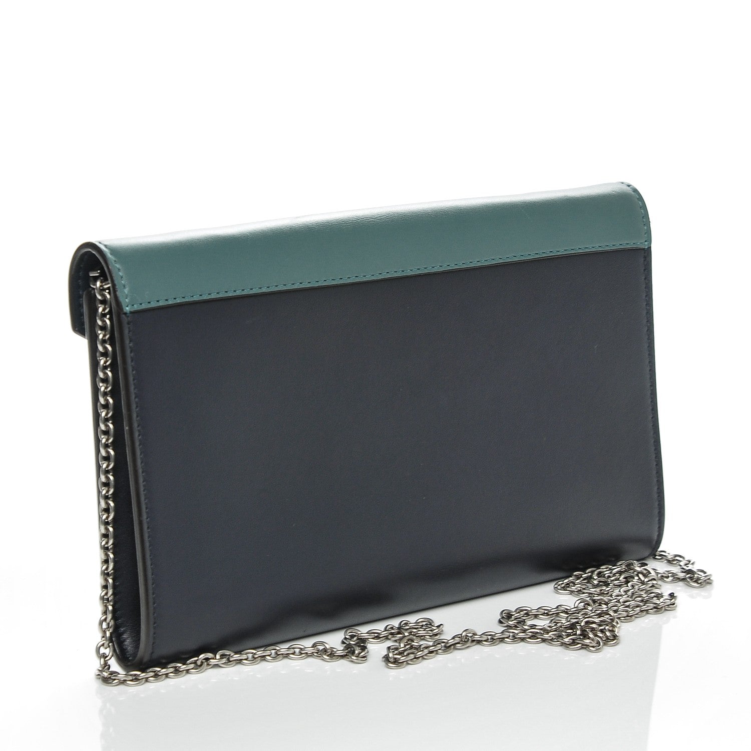 Celine Shiny Calfskin Large Pocket Flap On Chain Green Smoke 3 of 7