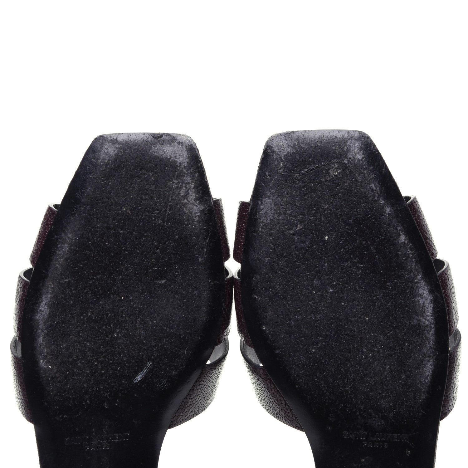 Saint Laurent Grain De Poudre Nu Pied 05 Slide Sandals 36 Burgundy 11 of 12