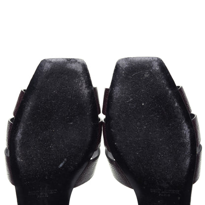 Saint Laurent Grain De Poudre Nu Pied 05 Slide Sandals 36 Burgundy 11 of 12