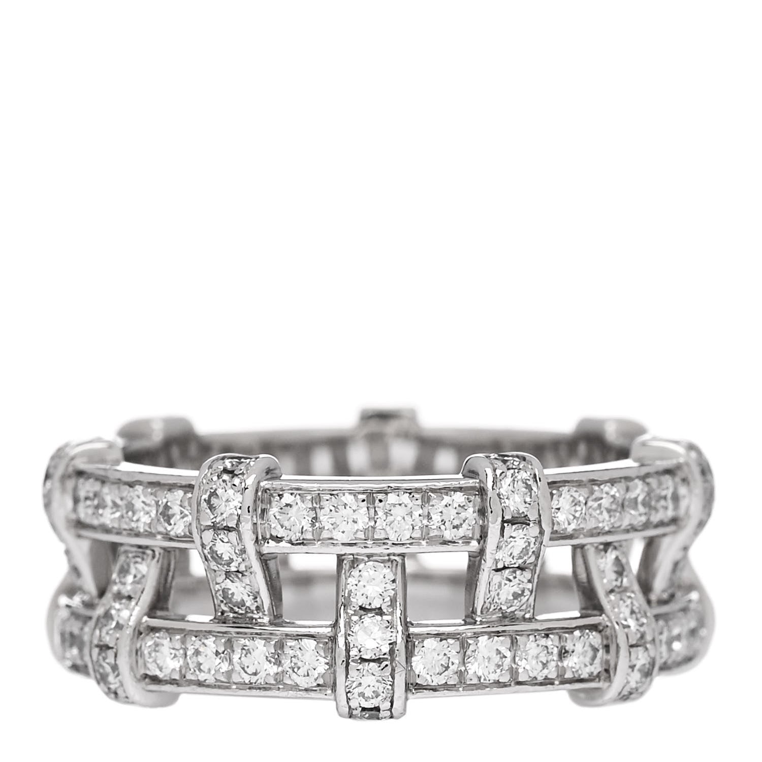 Tiffany Platinum Diamond Weave Band Ring 54 7 3 of 6