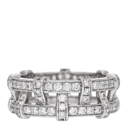 Tiffany Platinum Diamond Weave Band Ring 54 7 3 of 6