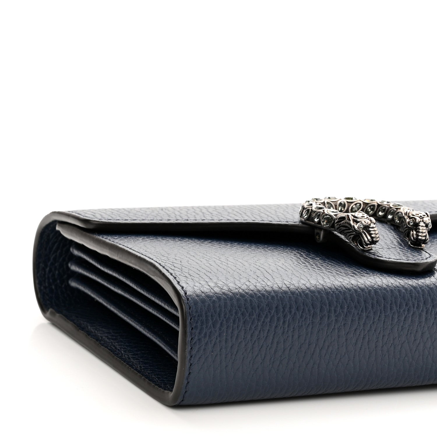 Gucci Dollar Calfskin Crystal Mini Dionysus Chain Wallet Blue Agata Black Diamond 8 of 9