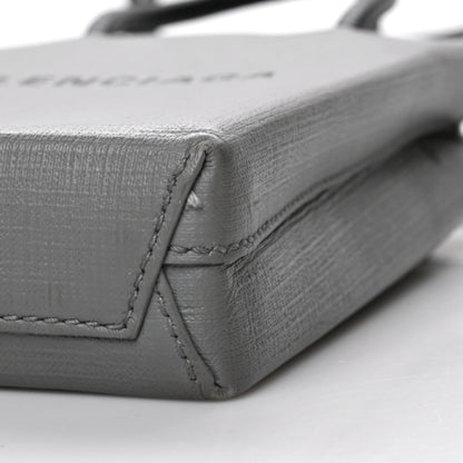 Balenciaga Squared Calfskin Logo Shopping Phone Holder Bag Balenciaga Grey 8 of 9