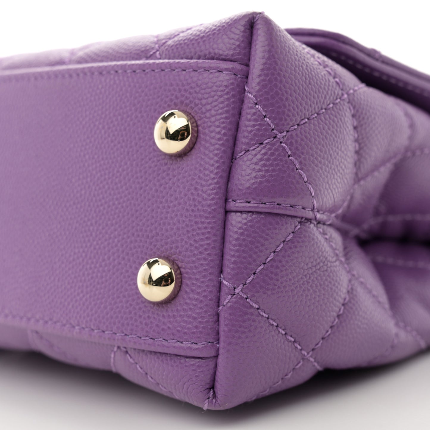 Caviar Quilted Extra Mini Coco Handle Flap Purple