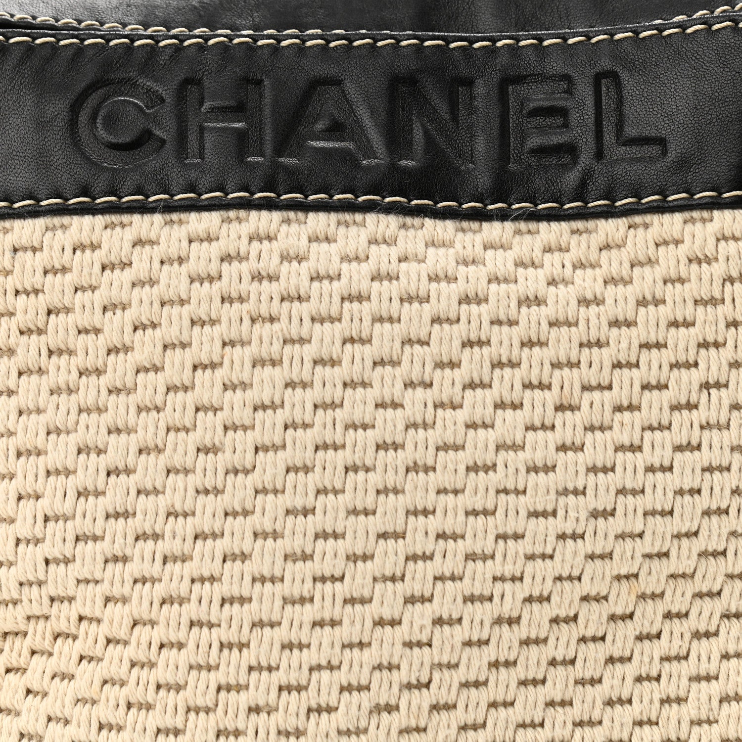 Chanel Canvas Woven Lambskin Lax Accordion Hobo Black 7 of 9