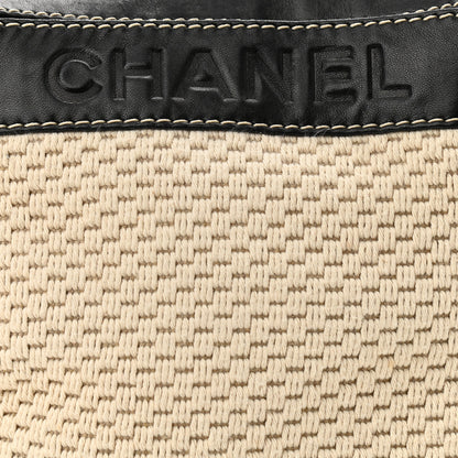 Chanel Canvas Woven Lambskin Lax Accordion Hobo Black 7 of 9