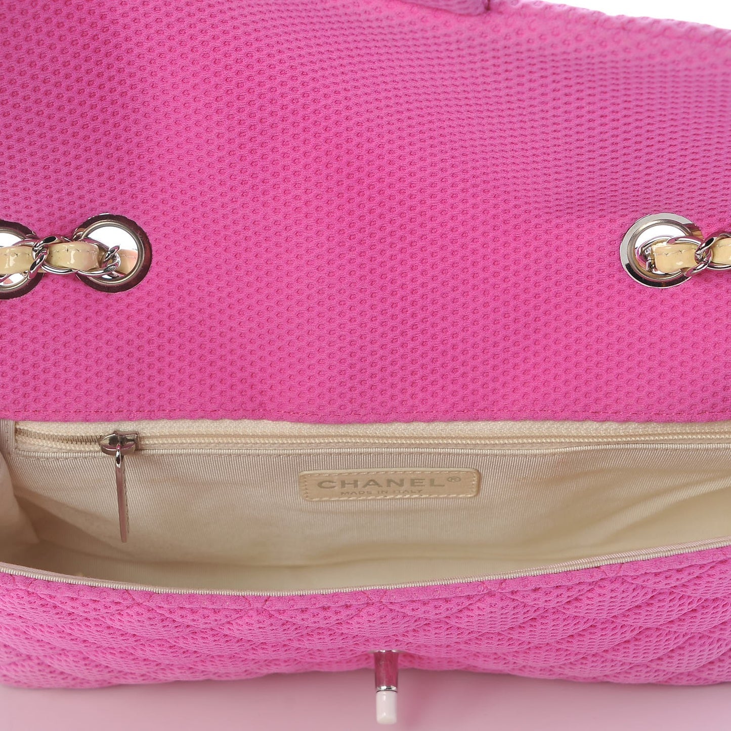 Neoprene Quilted Medium Single Flap Pink
