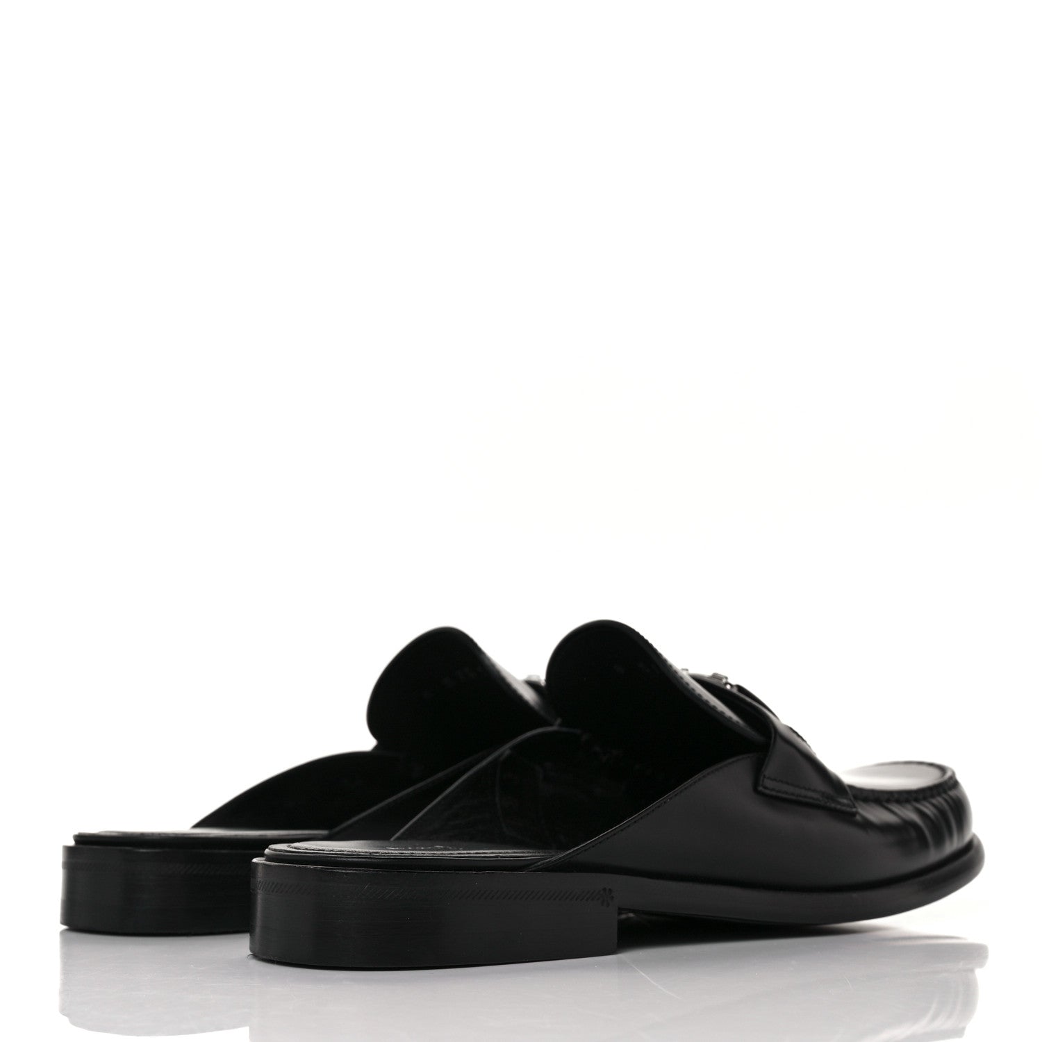 Louis Vuitton Calfskin Major Open Back Loafer 8 Black 4 of 8