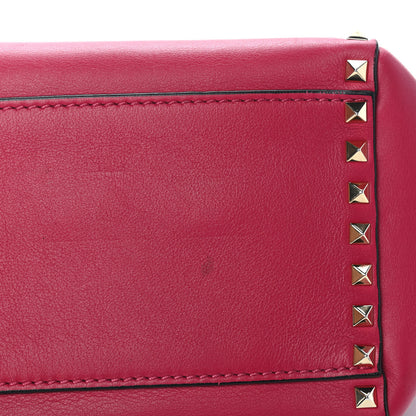 Valentino Garavani Vitello Rockstud Double Handle Tote Dark Pink 9 of 9