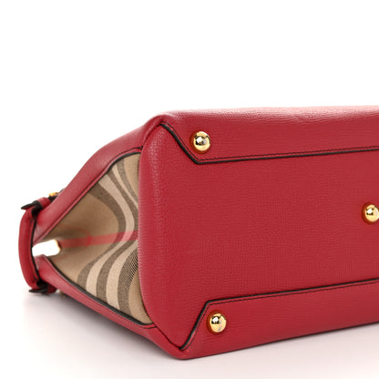 Burberry Derby Calfskin House Check Medium Banner Tote Russet Red 9 of 13