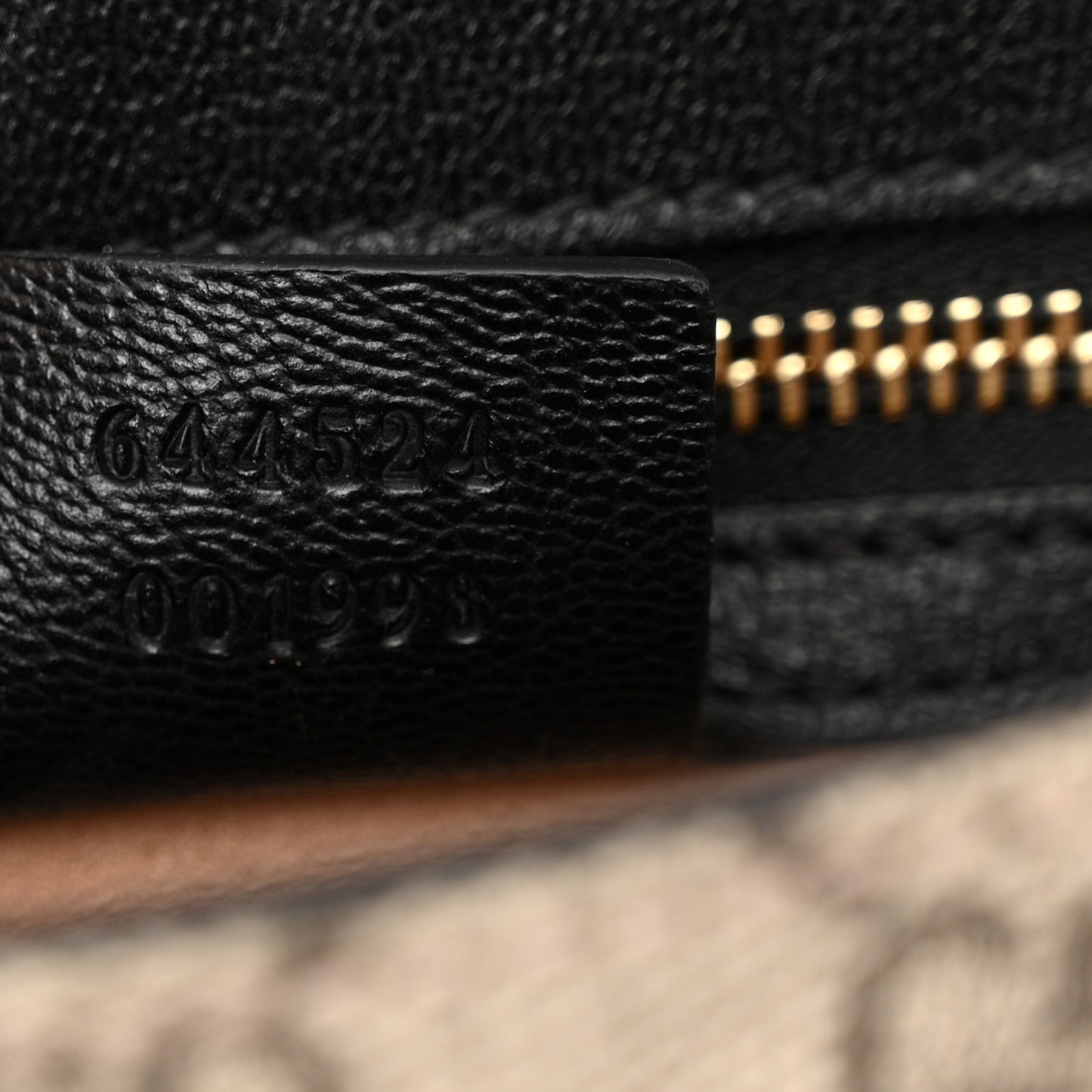 GG Supreme Monogram Calfskin Small Padlock Messenger Shoulder Bag Beige Black Cuir