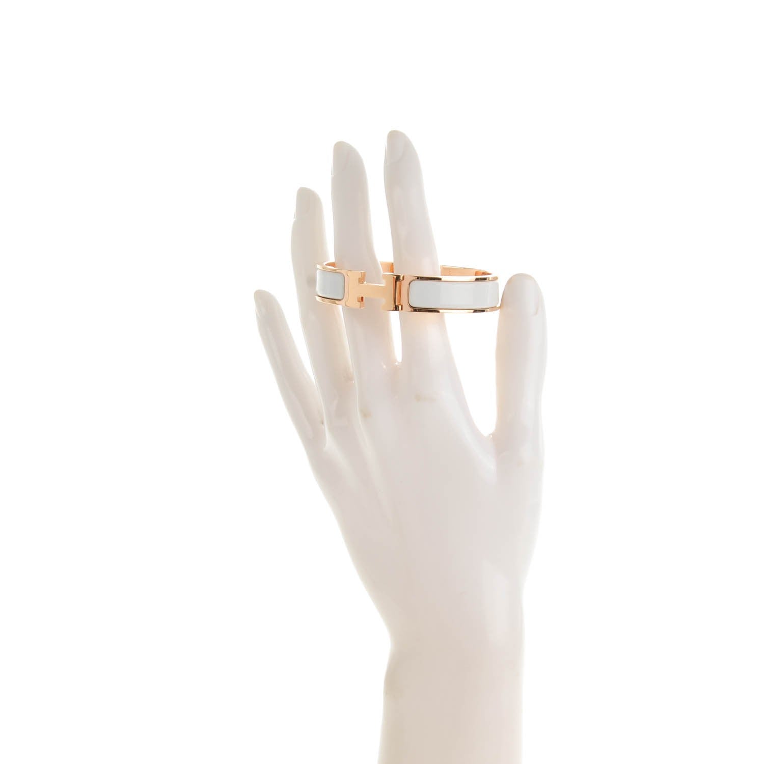 Hermes Enamel Narrow Clic Clac H Bracelet PM White 2 of 5