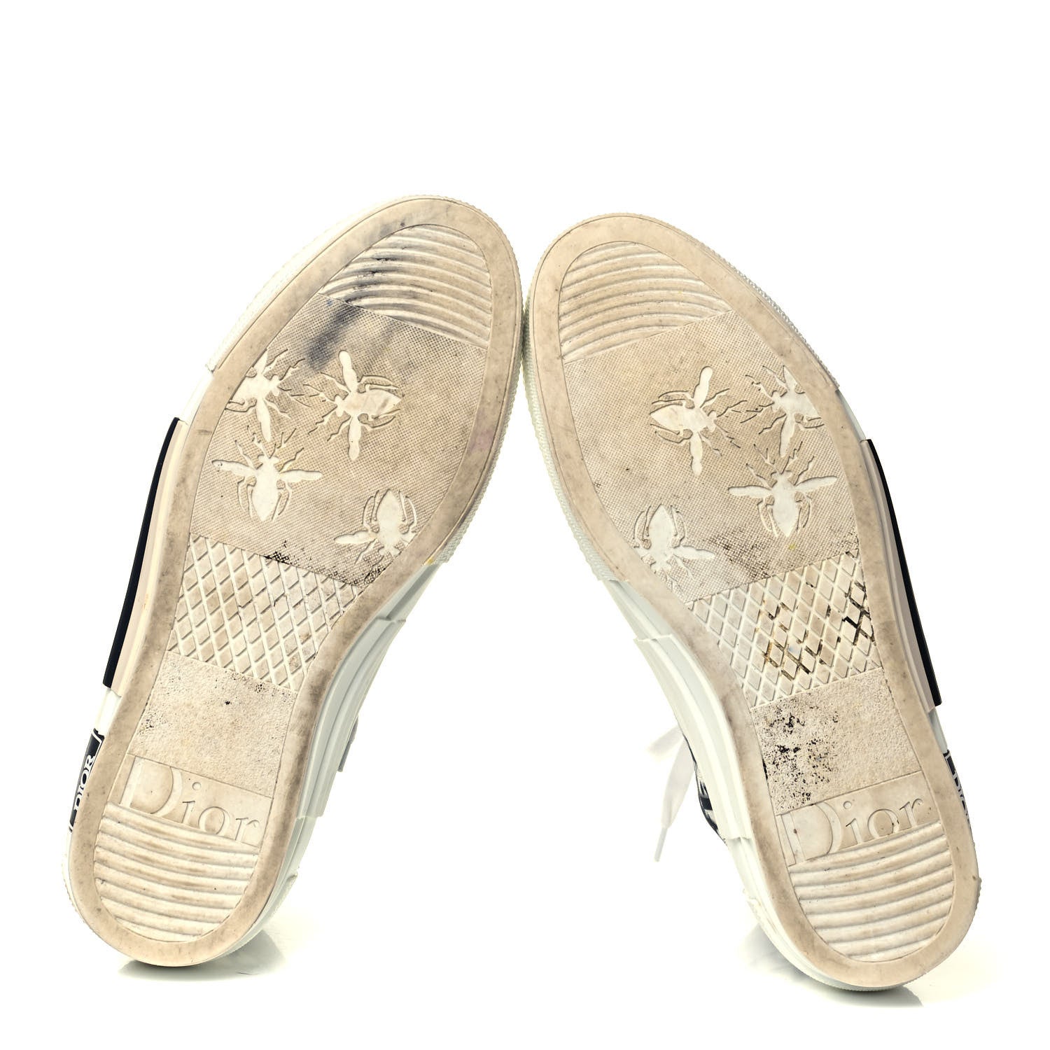 Christian Dior Technical Canvas Oblique Mens B23 High Top Sneakers 41 White Black 5 of 9