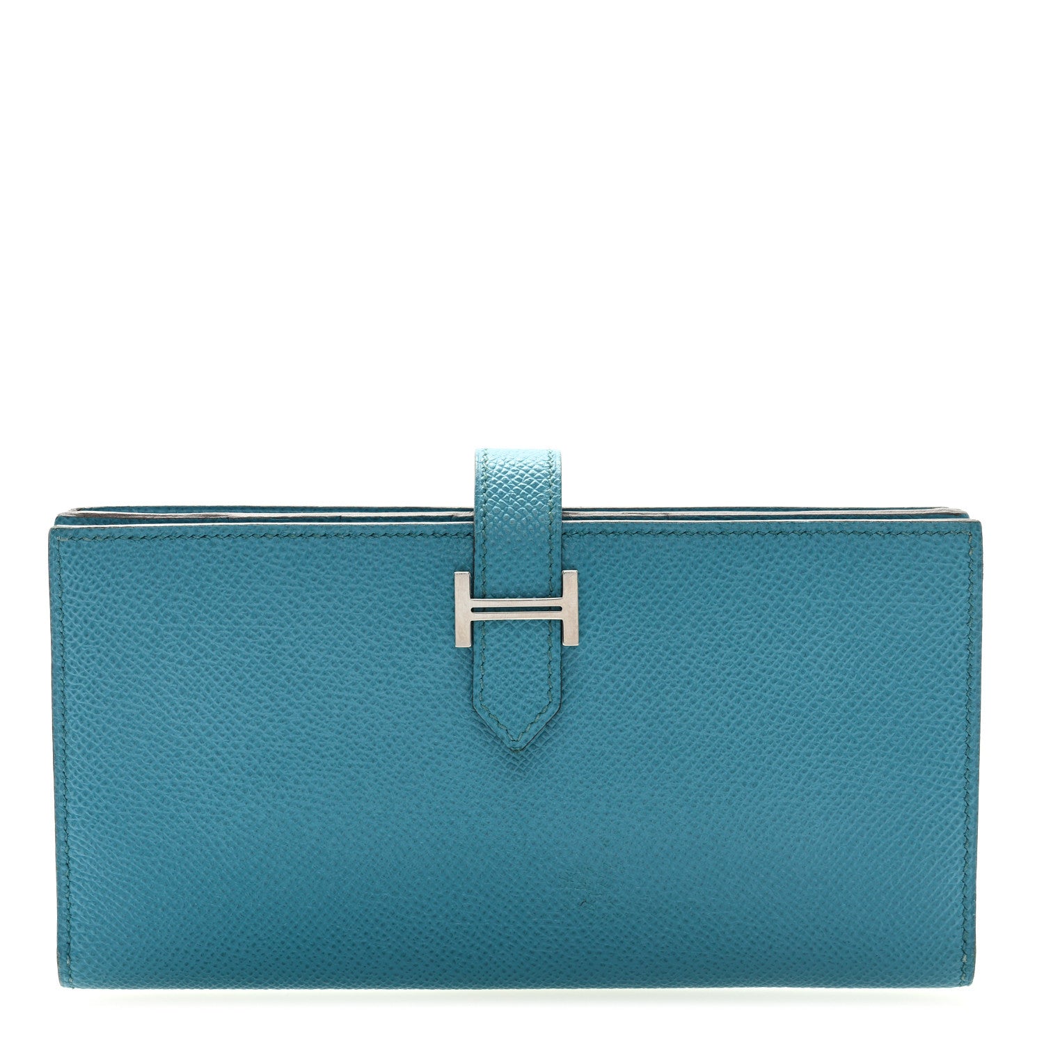 Hermes Epsom Bearn Gusset Wallet Blue Paon 1 of 6