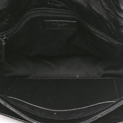 Saint Laurent Crinkled Calfskin Matelasse Monogram Medium Niki Chain Satchel Black 5 of 10