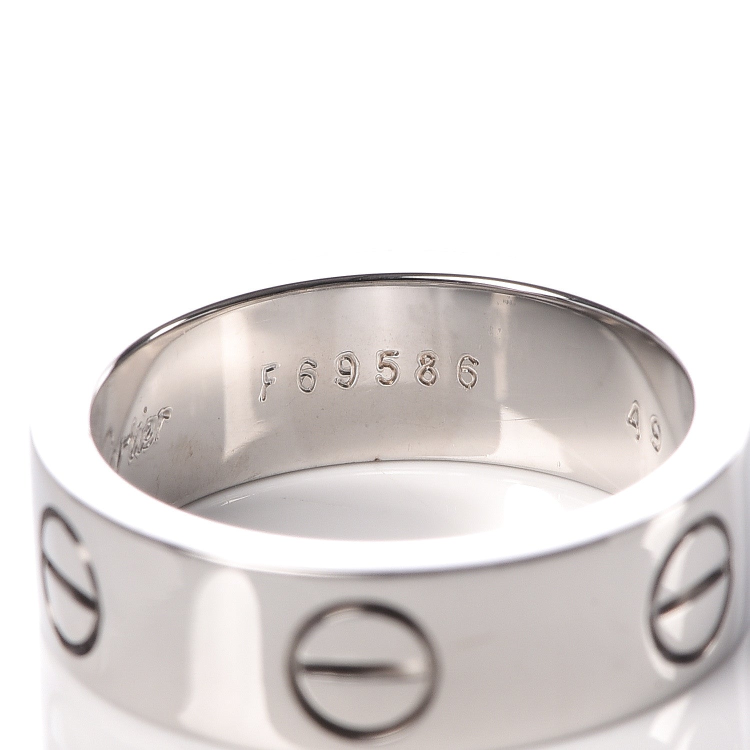 Cartier 18K White Gold 5.5mm LOVE Ring 49 4.75 6 of 6