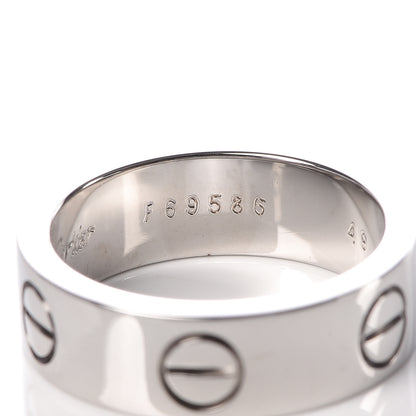 Cartier 18K White Gold 5.5mm LOVE Ring 49 4.75 6 of 6